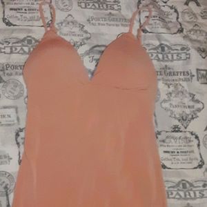 Tight pink nude strap dress
